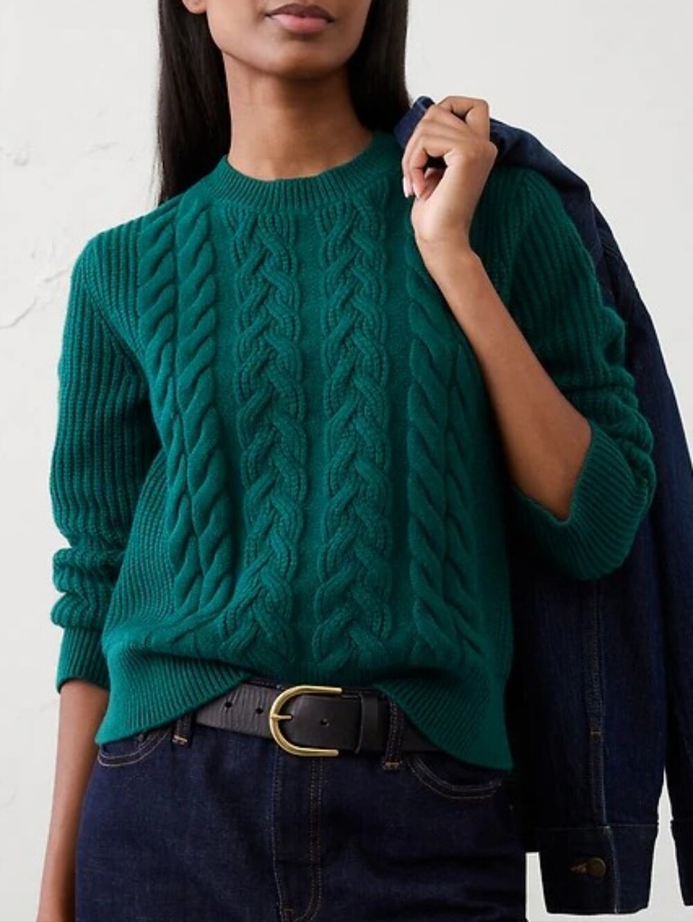 NWT BANANA REPUBLIC | $120 Cable Knit Pullovet Sweater - Green